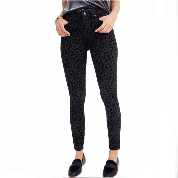 MADEWELL MID RISE LEOPARD PRINT SKINNY JEANS - Picture 2 of 11